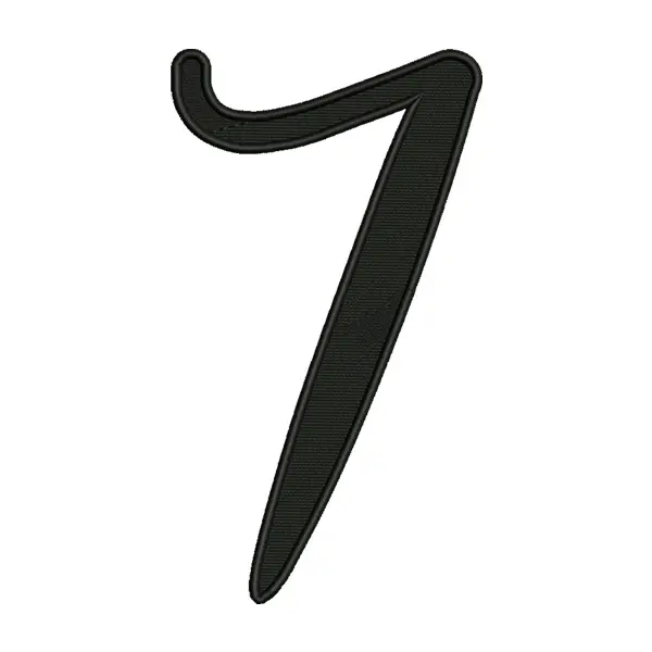 Number 7 Embroidery Design – Calligraphy Number Seven Machine Embroidery File