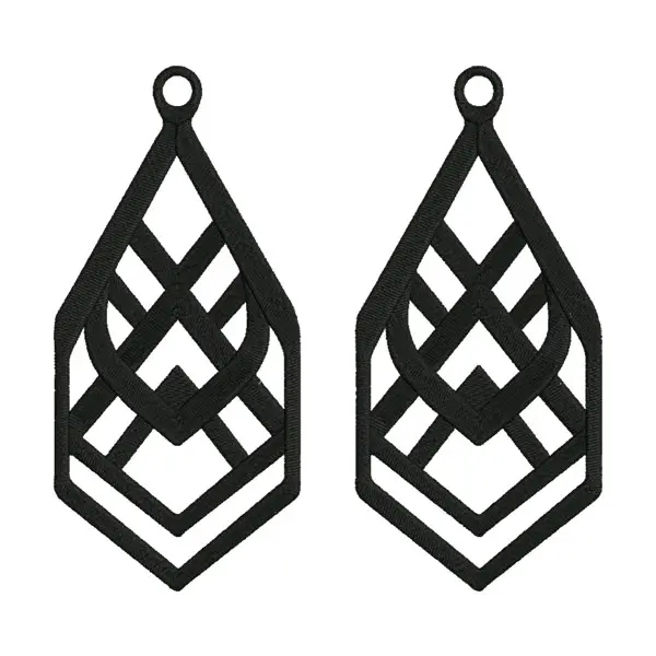 Earrings Embroidery Design – Geometric Dangle Earring Silhouette