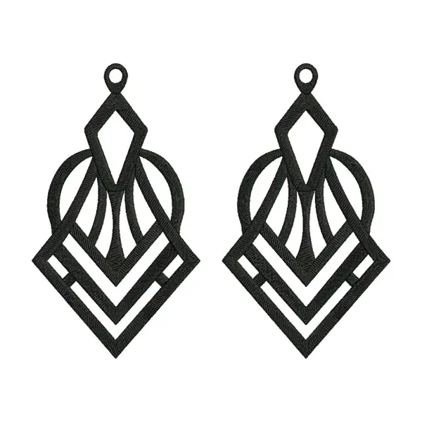 Geometric Dangle Earring Silhouette Machine Embroidery File – Fashion