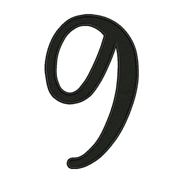 Number 9 Embroidery Design – Calligraphy Number Machine Embroidery File