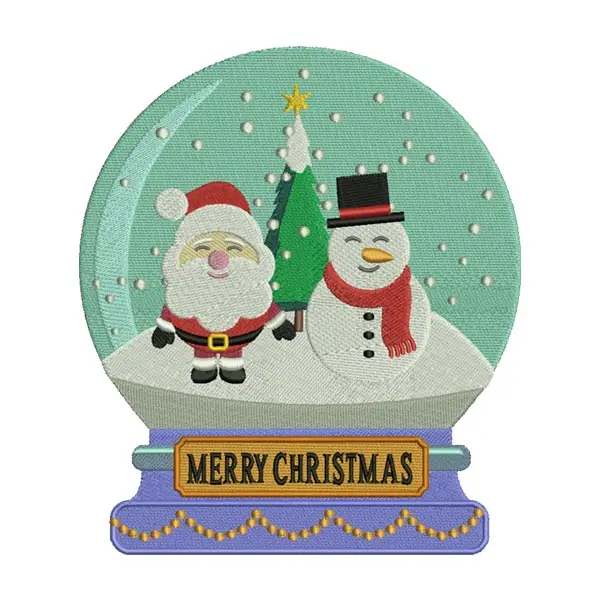 Christmas Snow Globe Embroidery Design