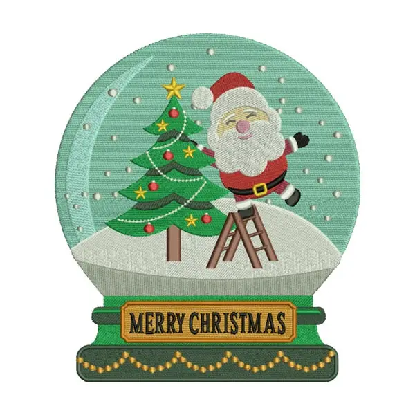 Christmas Snow Globe Embroidery Design – Santa