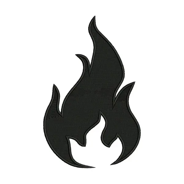Black Flame Embroidery Design – Silhouette