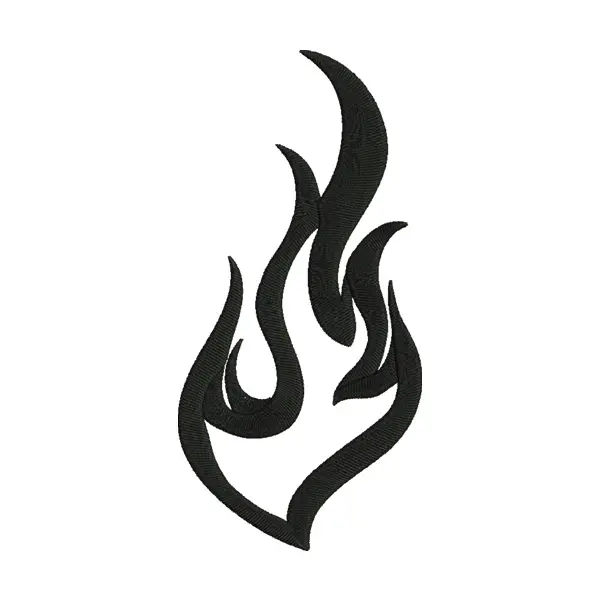 Black Flame Embroidery Design
