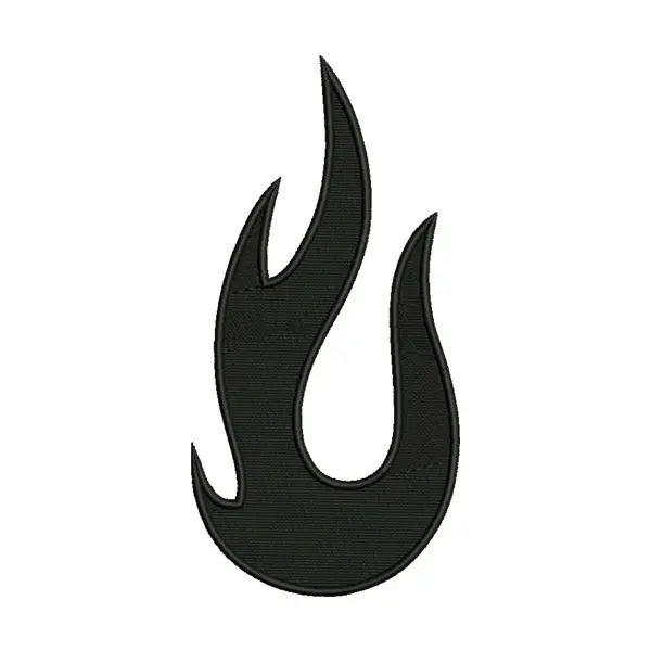 Black Flame Embroidery Design – Windy