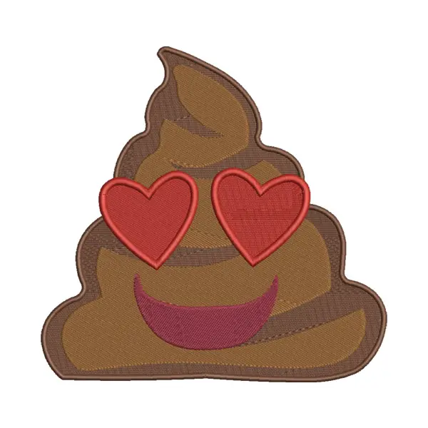 Love Poo Emoji Embroidery Design