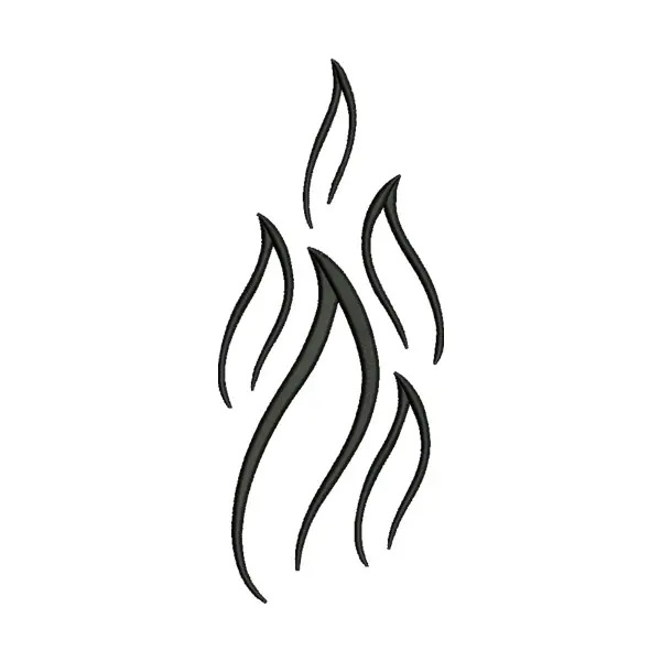 Windy Fire Flame Embroidery Design