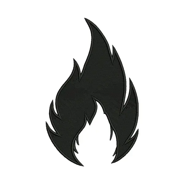 Black Fire Embroidery Design