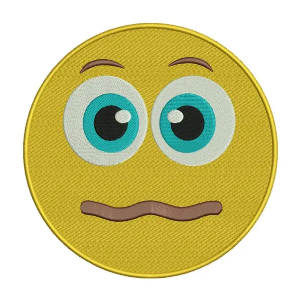 Scrunched Face Emoji Embroidery Design