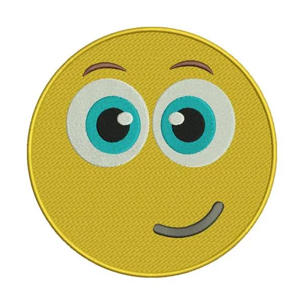 Smirking Emoji Embroidery Design