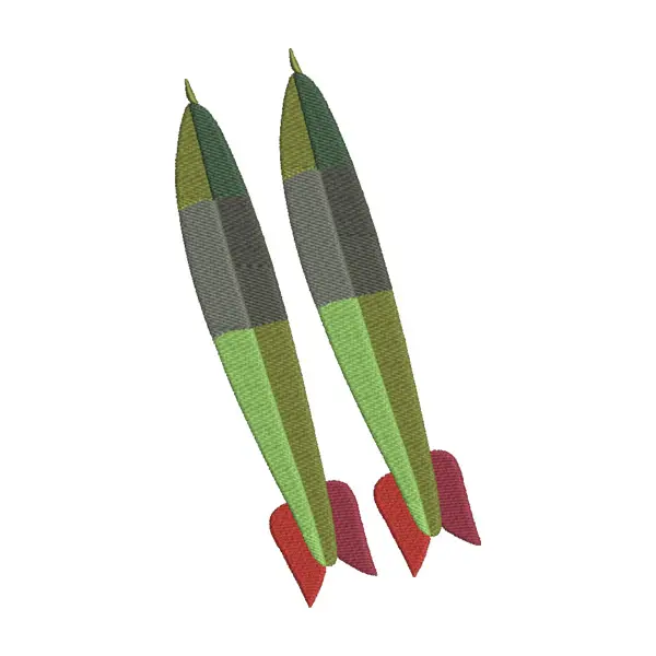 Army Missile Rocket Embroidery Design