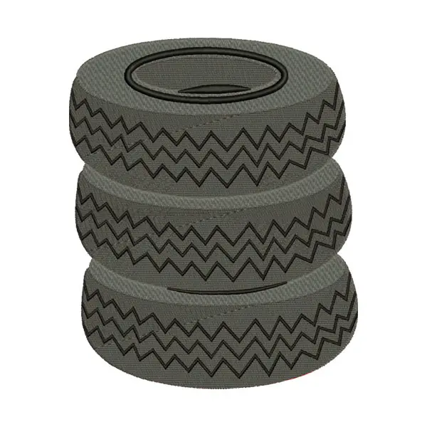 Stacked Tires Embroidery Design