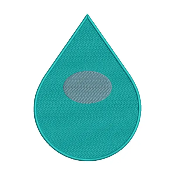 Blue Teardrop Emoji Embroidery Design