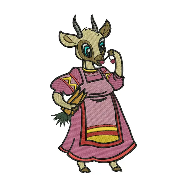 Vintage Nanny Goat Housewife Embroidery Design