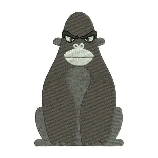 Cartoon Gorilla Embroidery Design