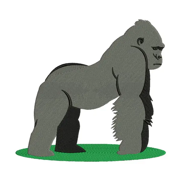 Silverback Gorilla Embroidery Design