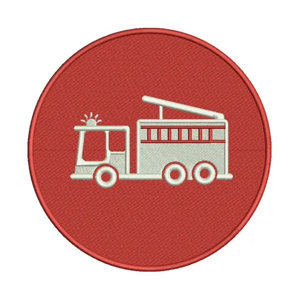 Fire Truck Icon Embroidery Design