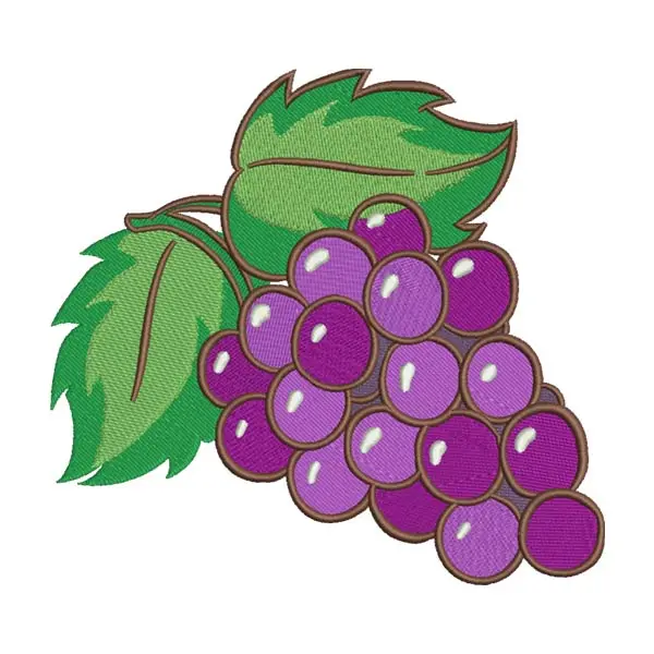 Purple Grapes Embroidery Design