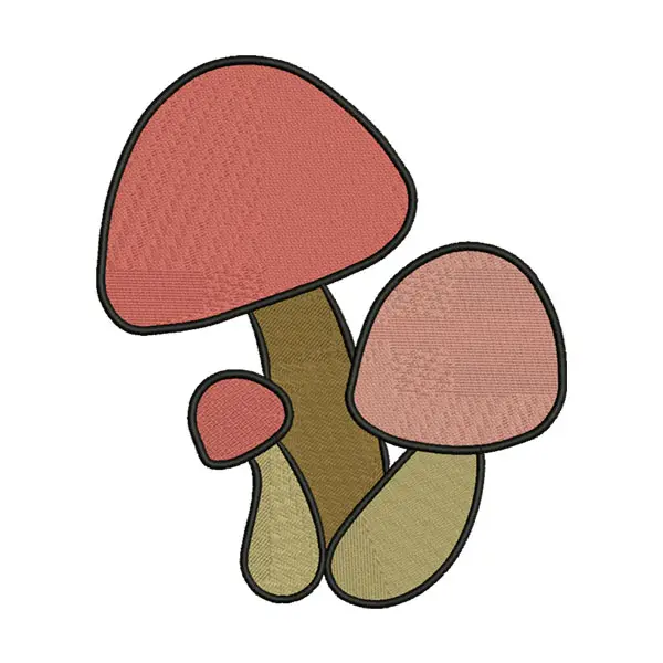 Pink Mushroom Embroidery Design