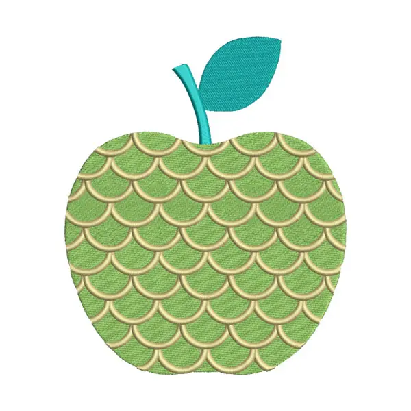 Green Apple Embroidery Design
