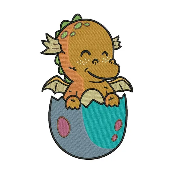 Baby Dragon Embroidery Design – Cute