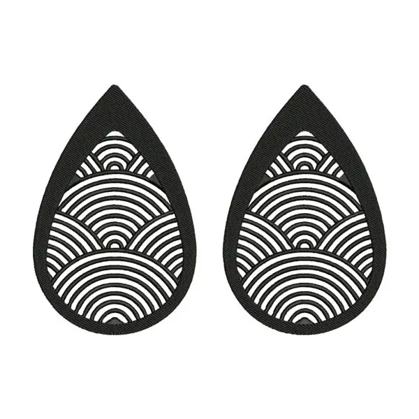 Geometric Teardrop Earrings Embroidery Design