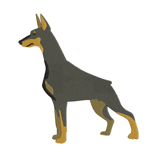 Doberman Dog Embroidery Design