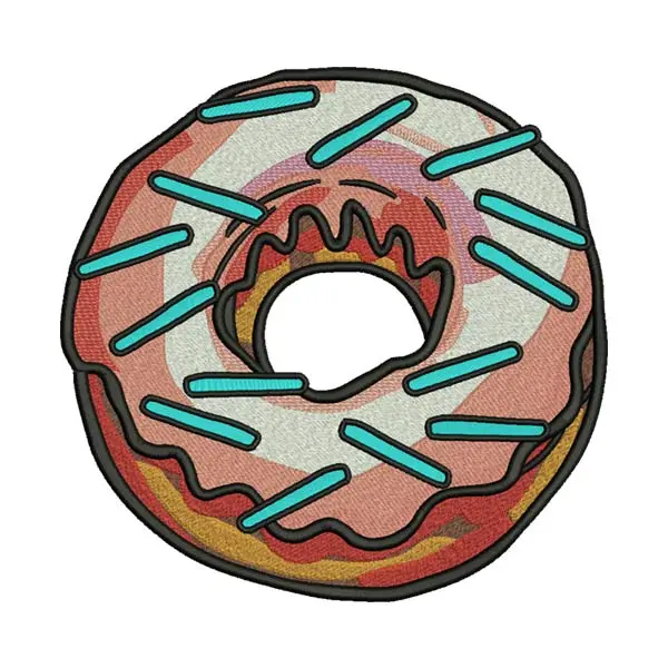 Donut Embroidery Design – Sweet Dessert Patch