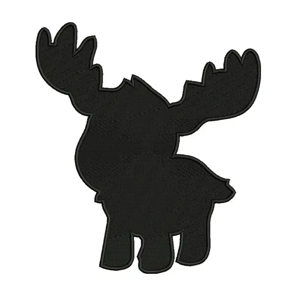 Moose Silhouette Embroidery Design