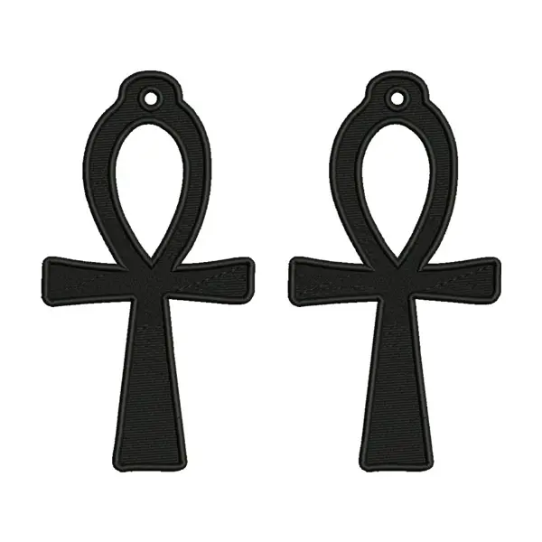 Ankh Earrings Embroidery Design