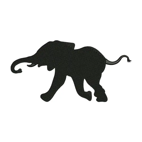 Baby Elephant Silhouette Embroidery Design