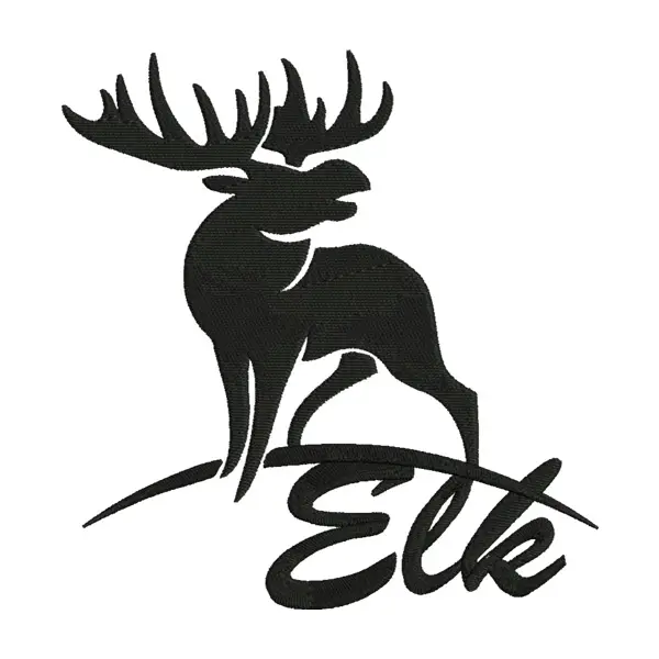 Standing Elk Silhouette Embroidery Design