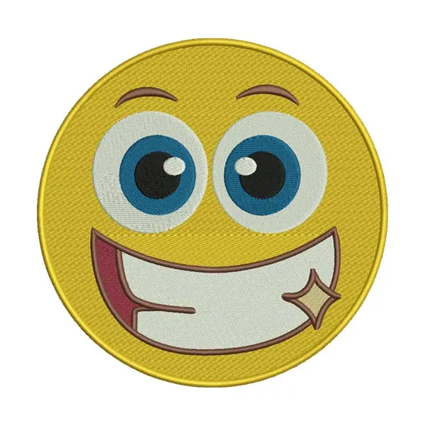 Sparkling Smile Emoji Embroidery Design