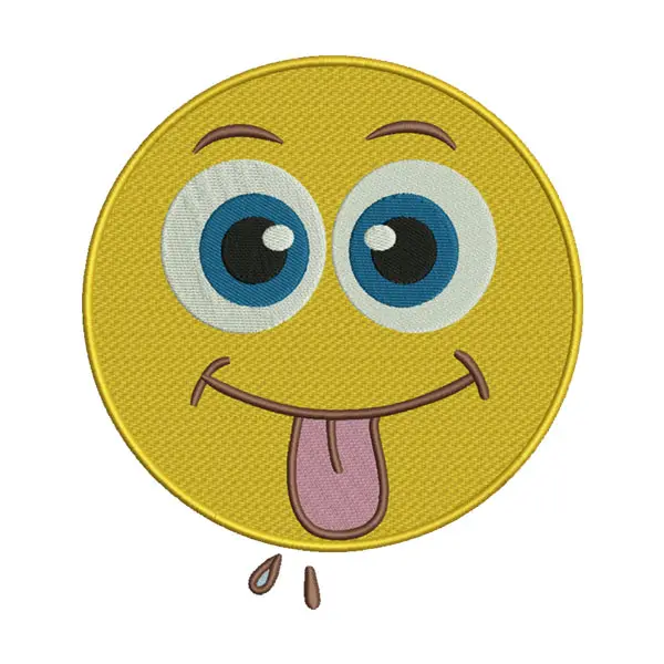 Tongue Out Emoji Embroidery Design – Funny