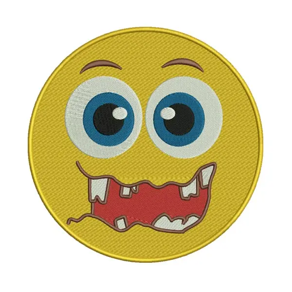 Broken Teeth Emoji Embroidery Design