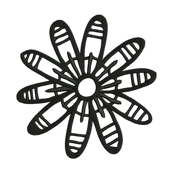 Flower Silhouette Embroidery Design