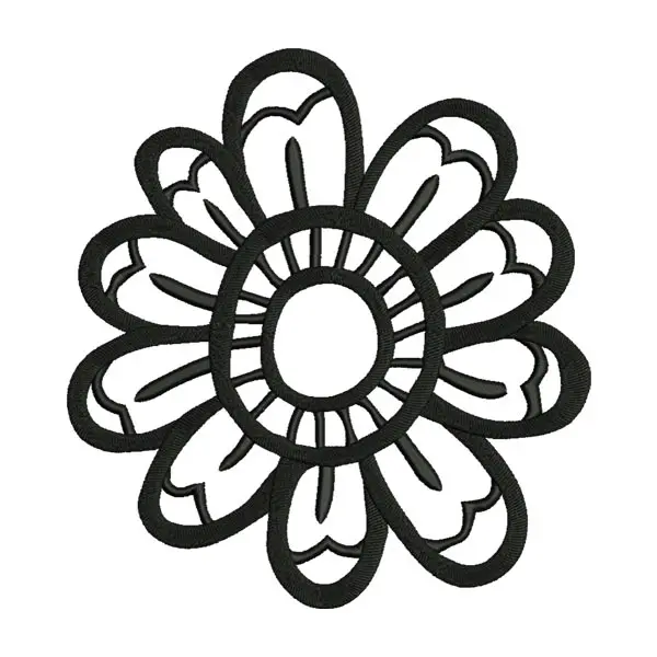 Flower Outline Embroidery Design