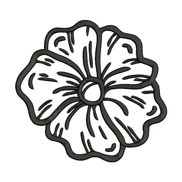 Flower Outline Embroidery Design – Five