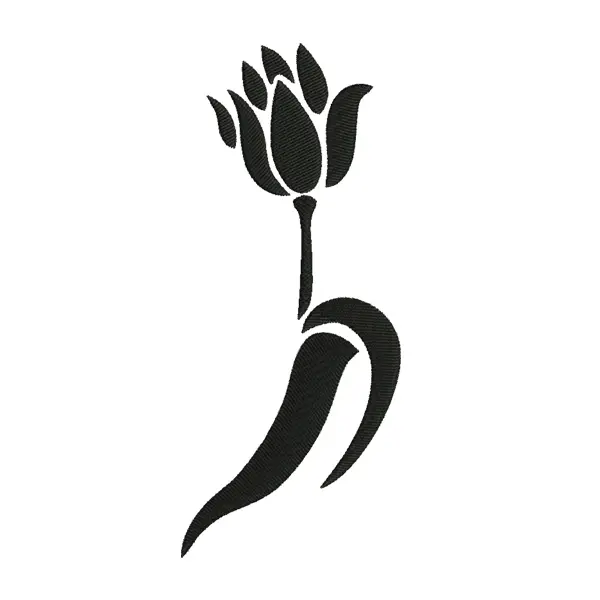 Flower Silhouette Embroidery Design – Elegant