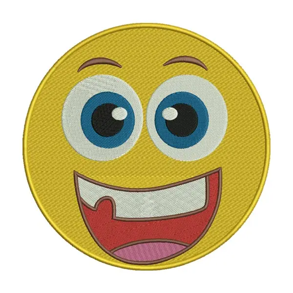 Smiling Emoji Embroidery Design – Happy