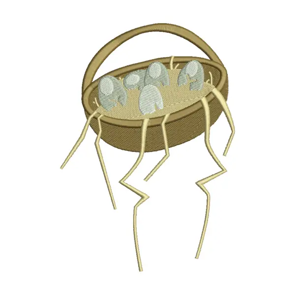 Eggs in Nest Embroidery Design