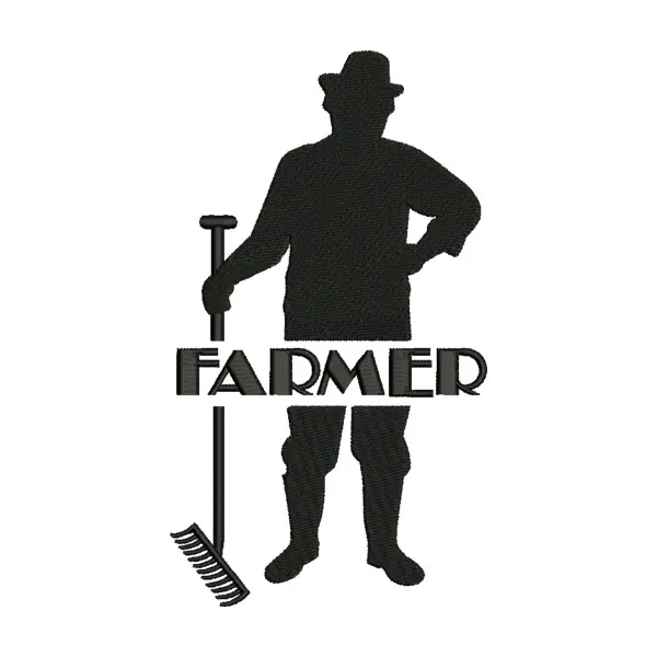Farmer Silhouette Embroidery Design