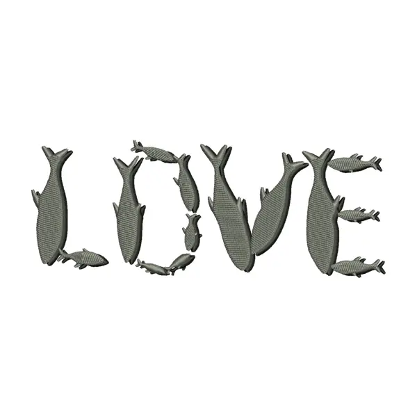 Love Fish Embroidery Design