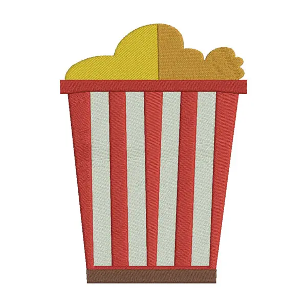 Movie Night Snack Embroidery Design
