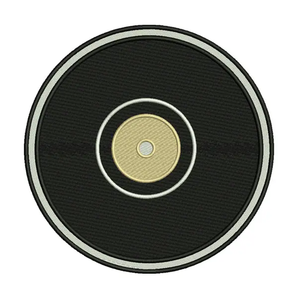 Vintage Vinyl Record Embroidery Design