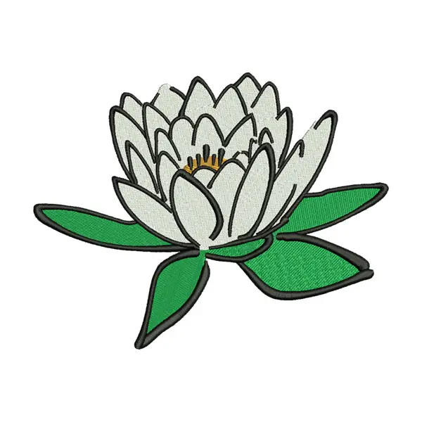 Water Lily Flower Embroidery Design