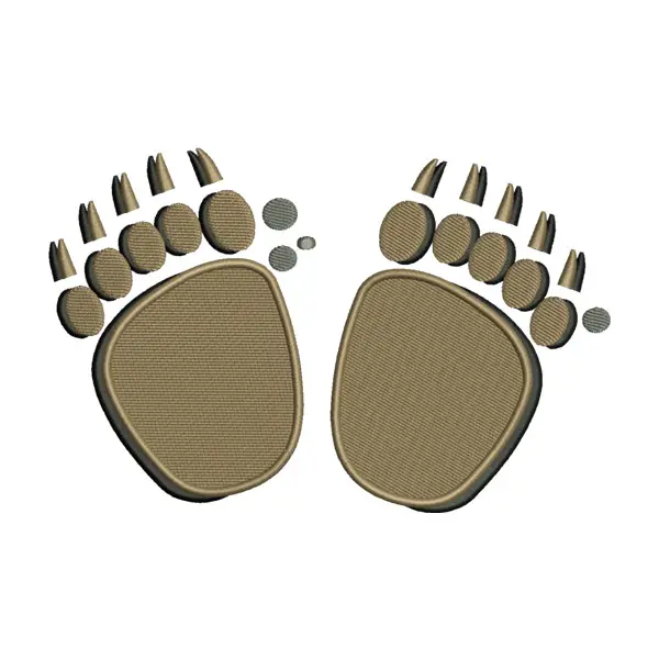 Bear Paw Embroidery Design – Grizzly