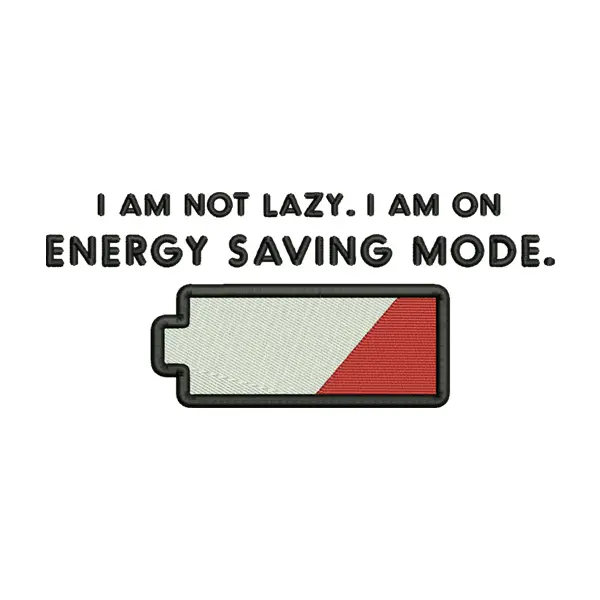 Energy Saving Mode Embroidery Design – Low