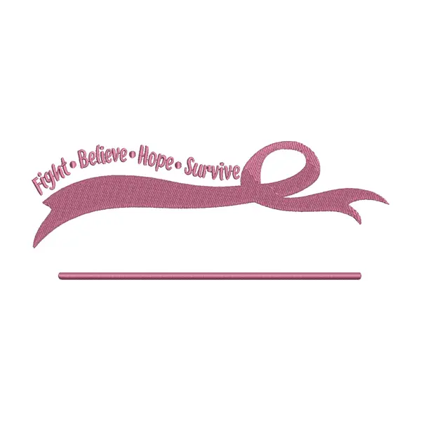Breast Cancer Ribbon Embroidery Design