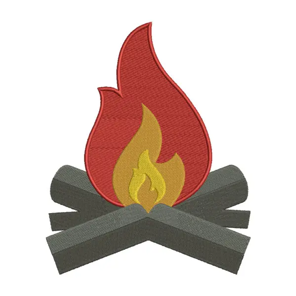Campfire Embroidery Design